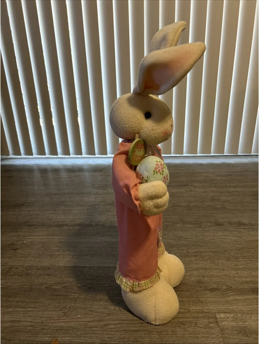 Set of 2,  24” Standing Easter Bunnies, Bowls Eggs Figurines Salt Pepper Shakers